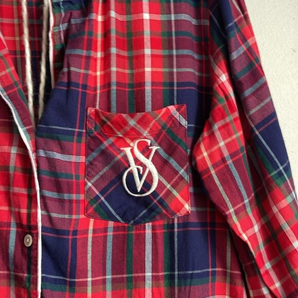Victoria’s Secret plaid long sleeve plaid pajama pant set sz M - Picture 3 of 10